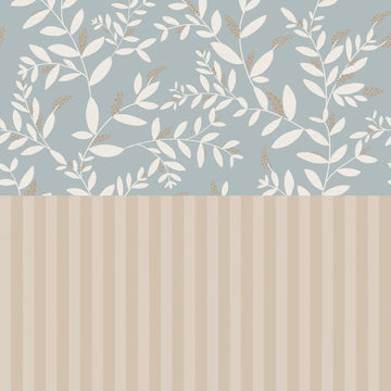 Wallpaper - Delicate Twigs with Blue and Beige - Le Petit Marché Home Furniture