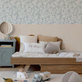 Wallpaper - Delicate Twigs with Blue and Beige - Le Petit Marché Home Furniture