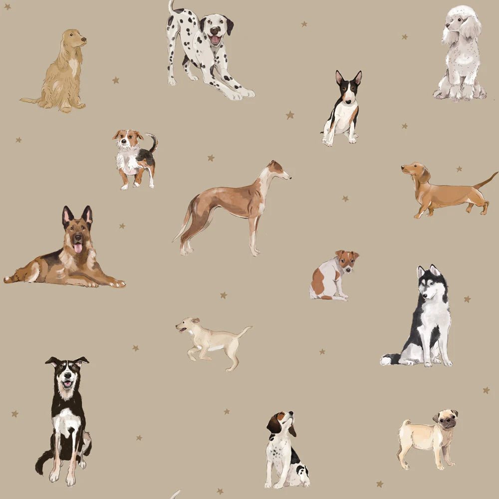 Wallpaper - Dogs are The Best Beige - Le Petit Marché Home Furniture