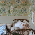 Wallpaper - Field of Flowers Green - Le Petit Marché Home Furniture