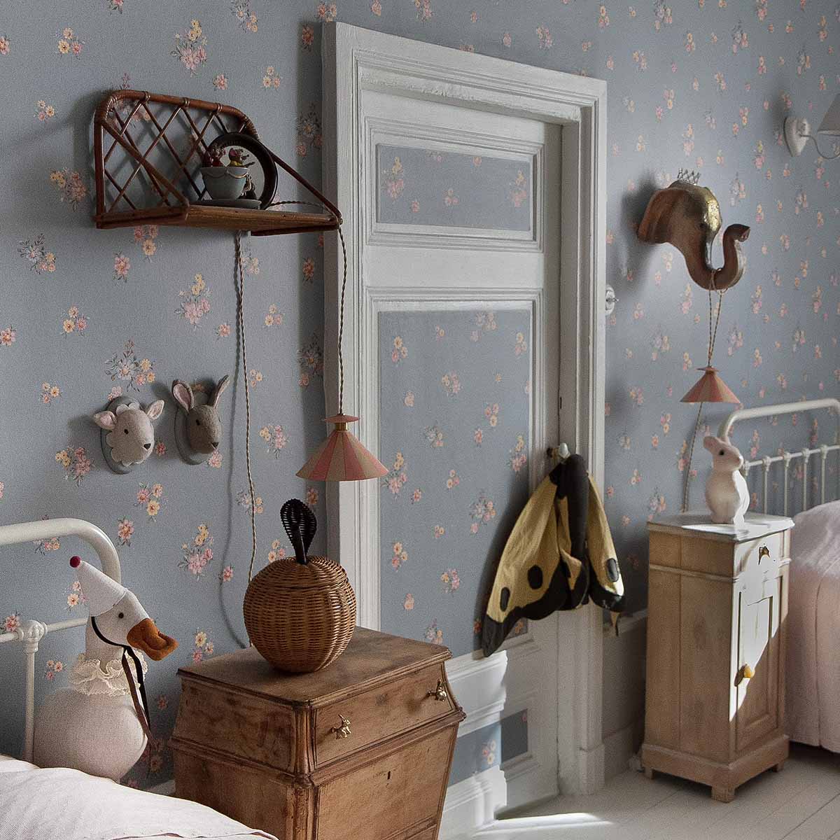 Wallpaper - Flowers Minimini Dark - Le Petit Marché Home Furniture