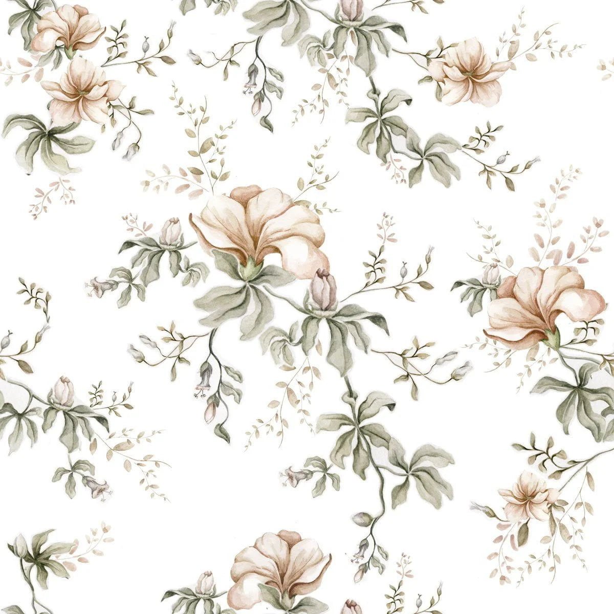 Wallpaper - Flowers Of Wilderness White - Le Petit Marché Home Furniture
