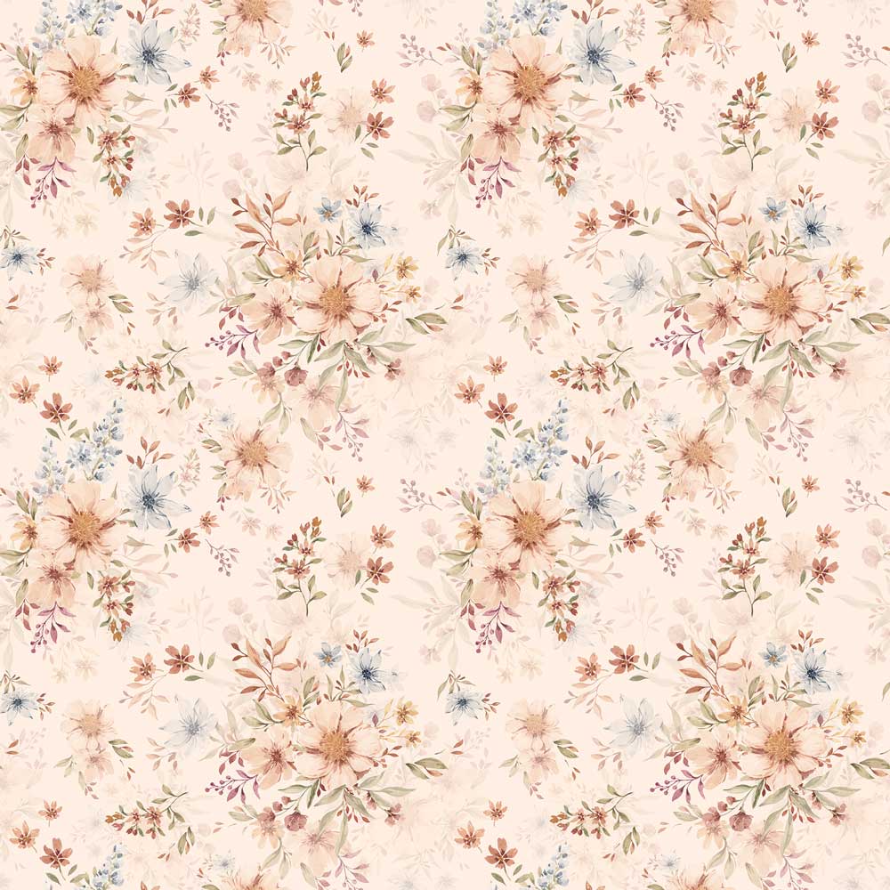Wallpaper - Flowers with Orange - Le Petit Marché Home Furniture