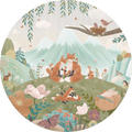 Wallpaper - Fox Family - Circle (Pre - Order) - LPM Home