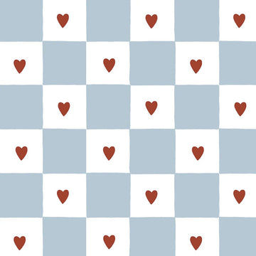 Wallpaper - French Hearts Check - Le Petit Marché Home Furniture