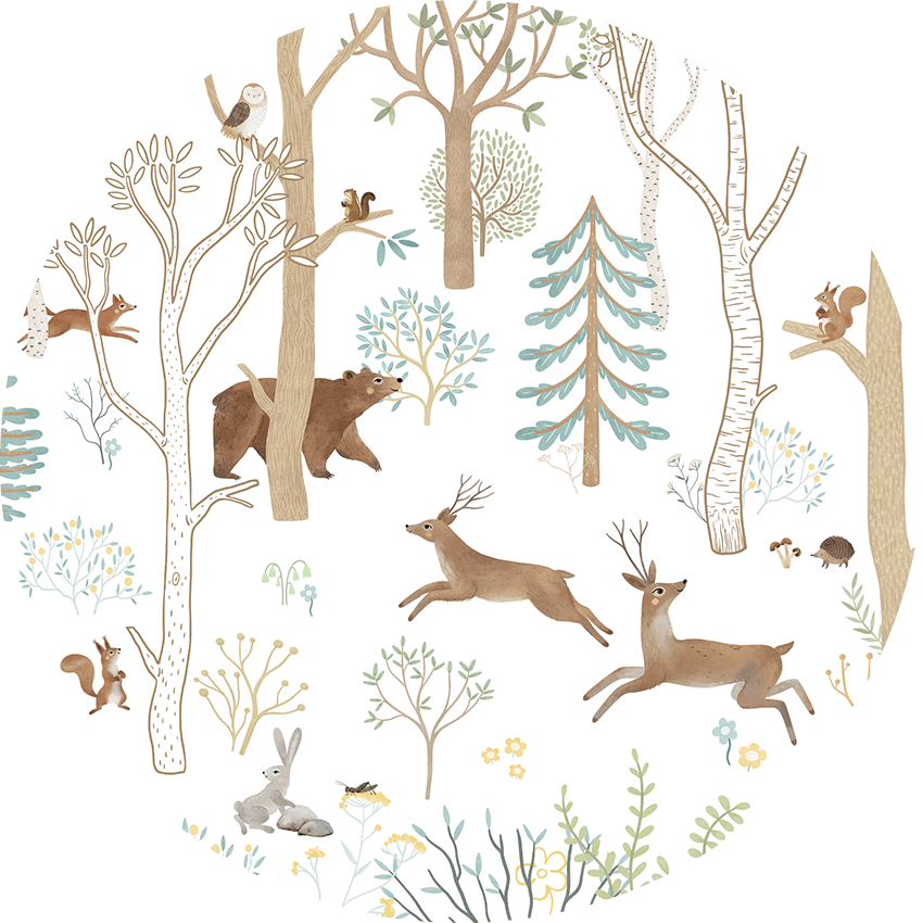 Wallpaper - Frisky Forest Blue - Circle (Pre - Order) - LPM Home