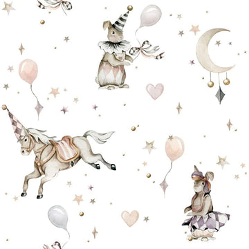 Wallpaper - Girl's Magic White / Toys from the Attic - Le Petit Marché Home Furniture