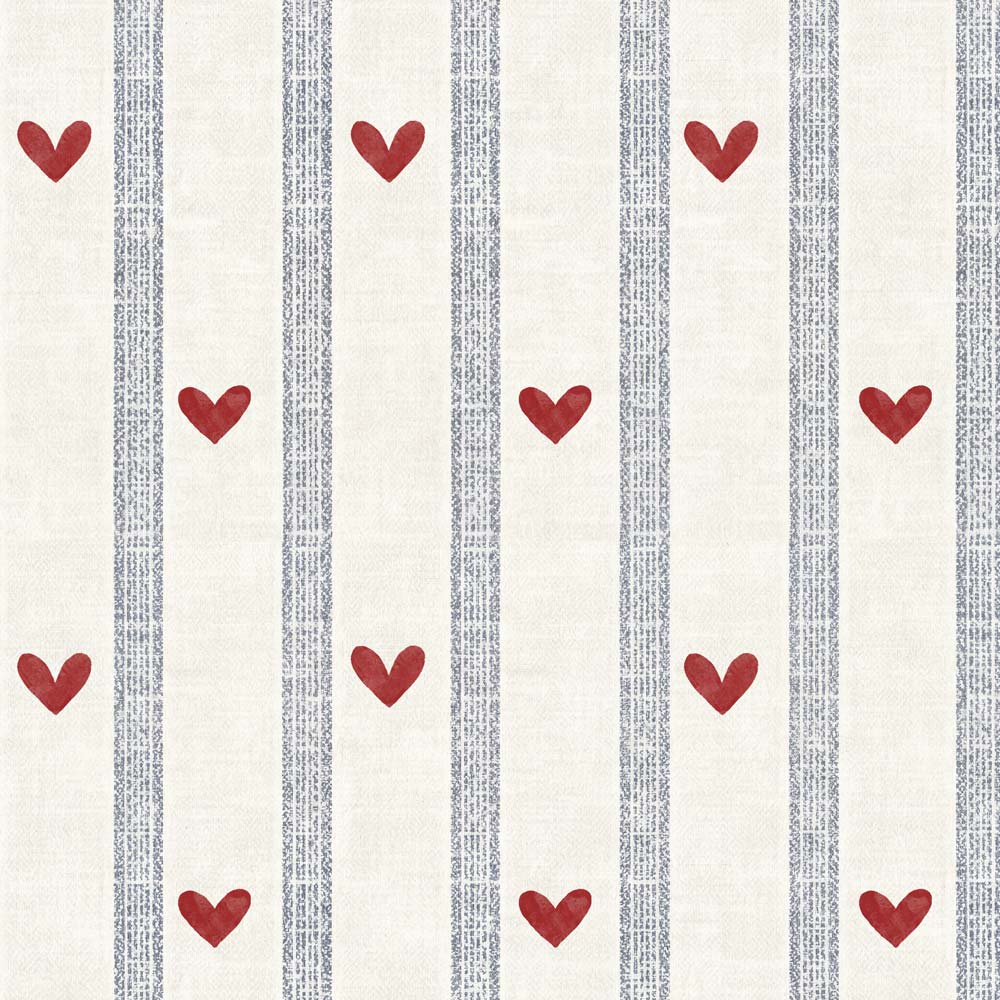 Wallpaper - Hearts and stripes morning (Pre - Order) - LPM Home