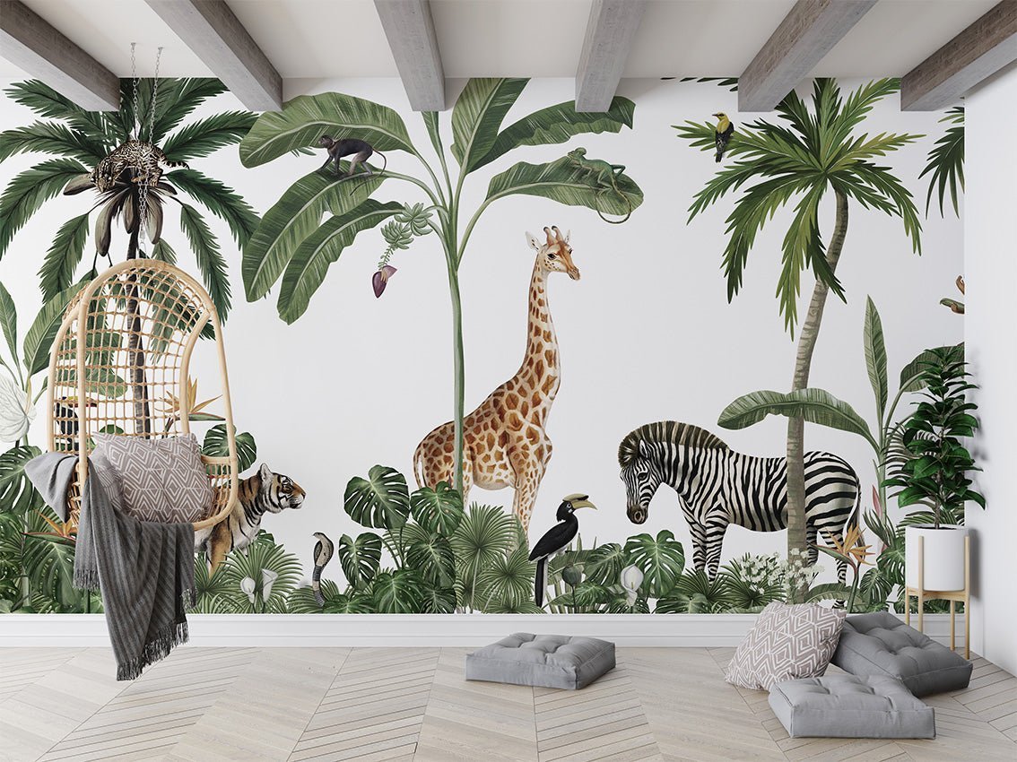 Wallpaper - Jungle Jive - White (Pre - Order) - LPM Home