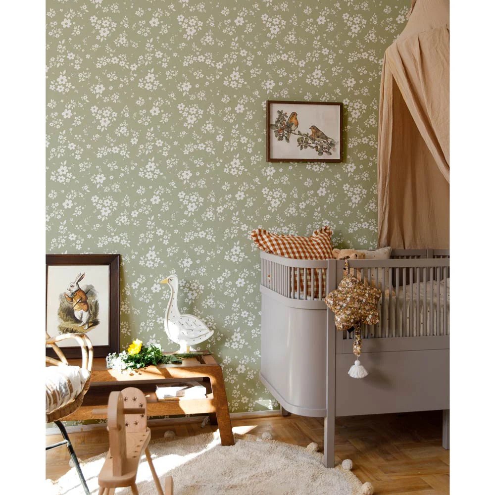 Wallpaper - Lace Meadow Green - Le Petit Marché Home Furniture