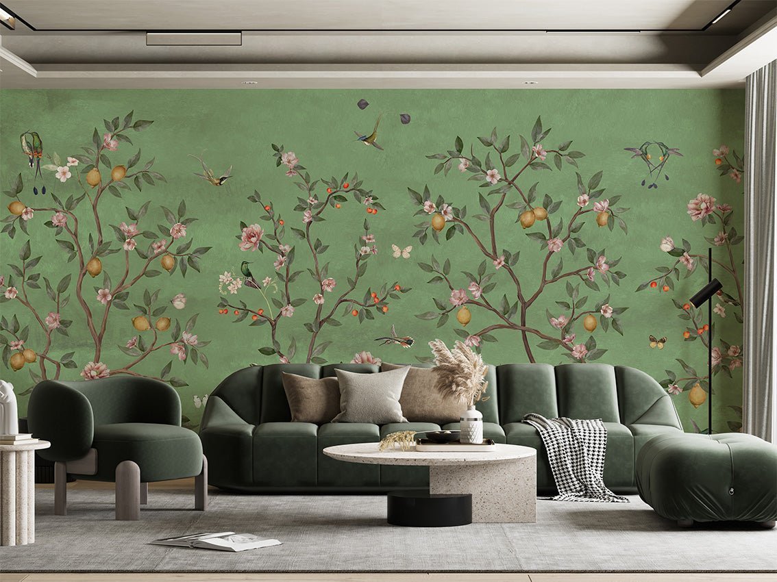 Wallpaper - Lemon Tree Chinoiserie - Green (Pre - Orders) - LPM Home