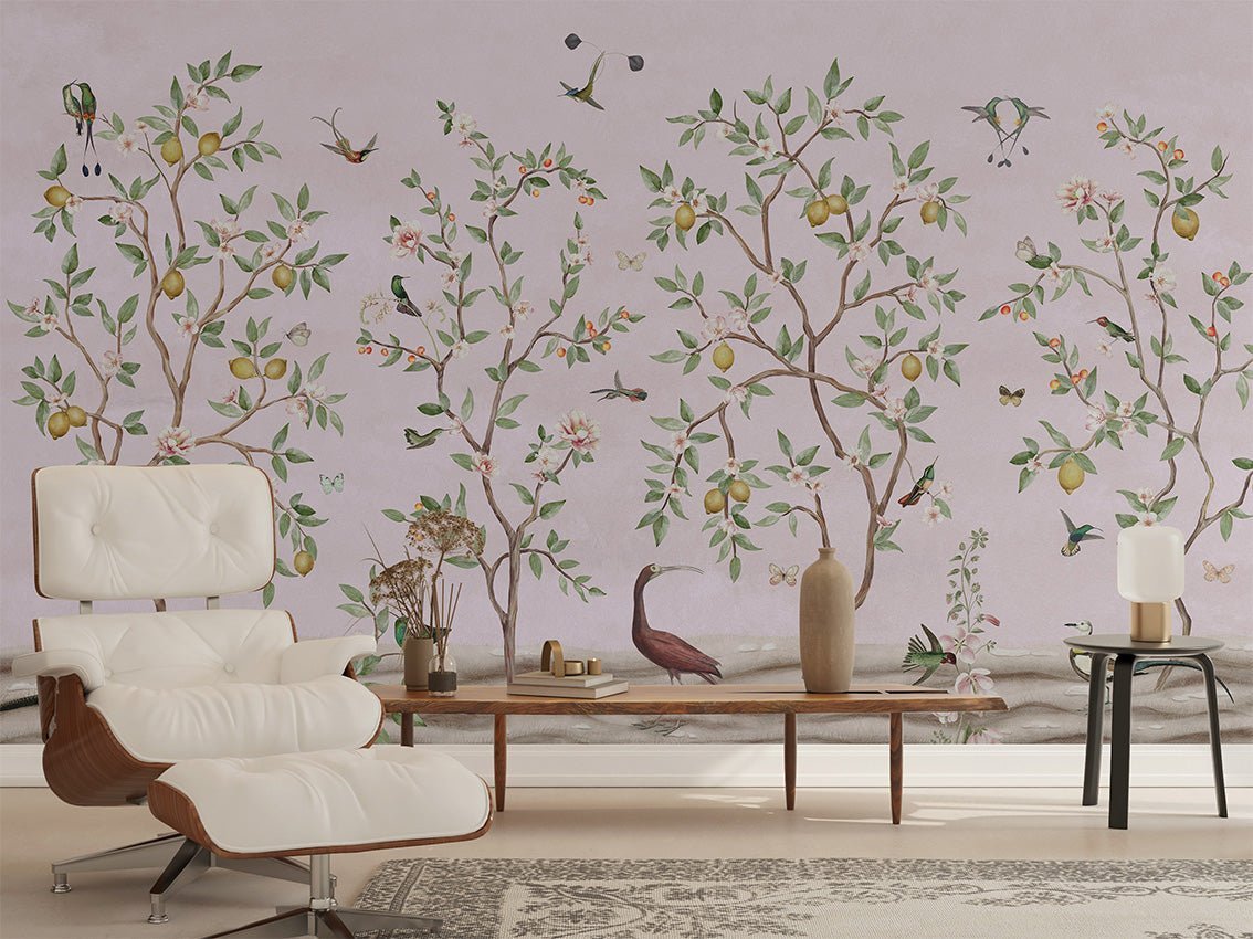 Wallpaper - Lemon Tree Chinoiserie - Pink (Pre - Orders) - LPM Home