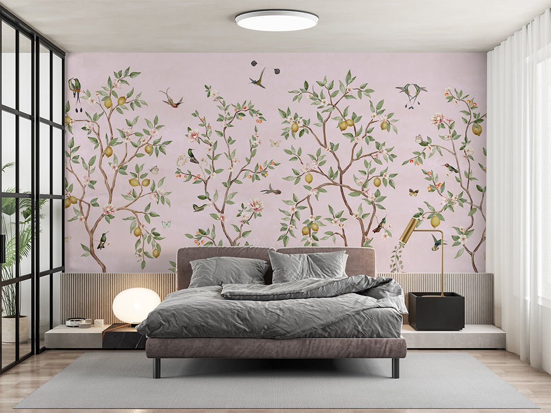 Wallpaper - Lemon Tree Chinoiserie - Pink (Pre - Orders) - LPM Home