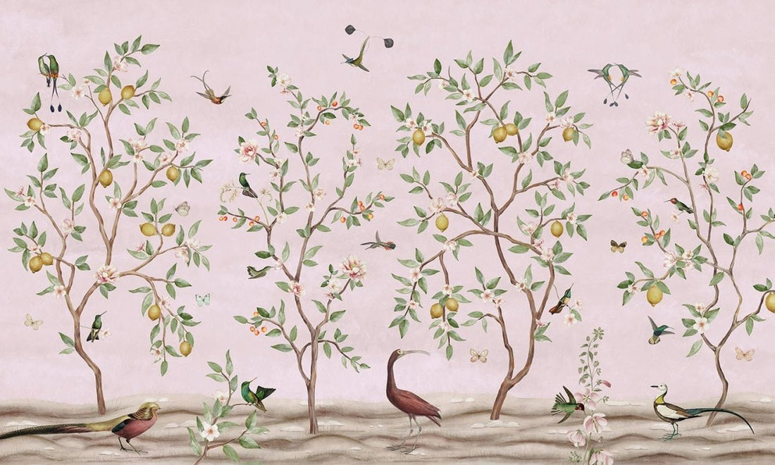 Wallpaper - Lemon Tree Chinoiserie - Pink (Pre - Orders) - LPM Home