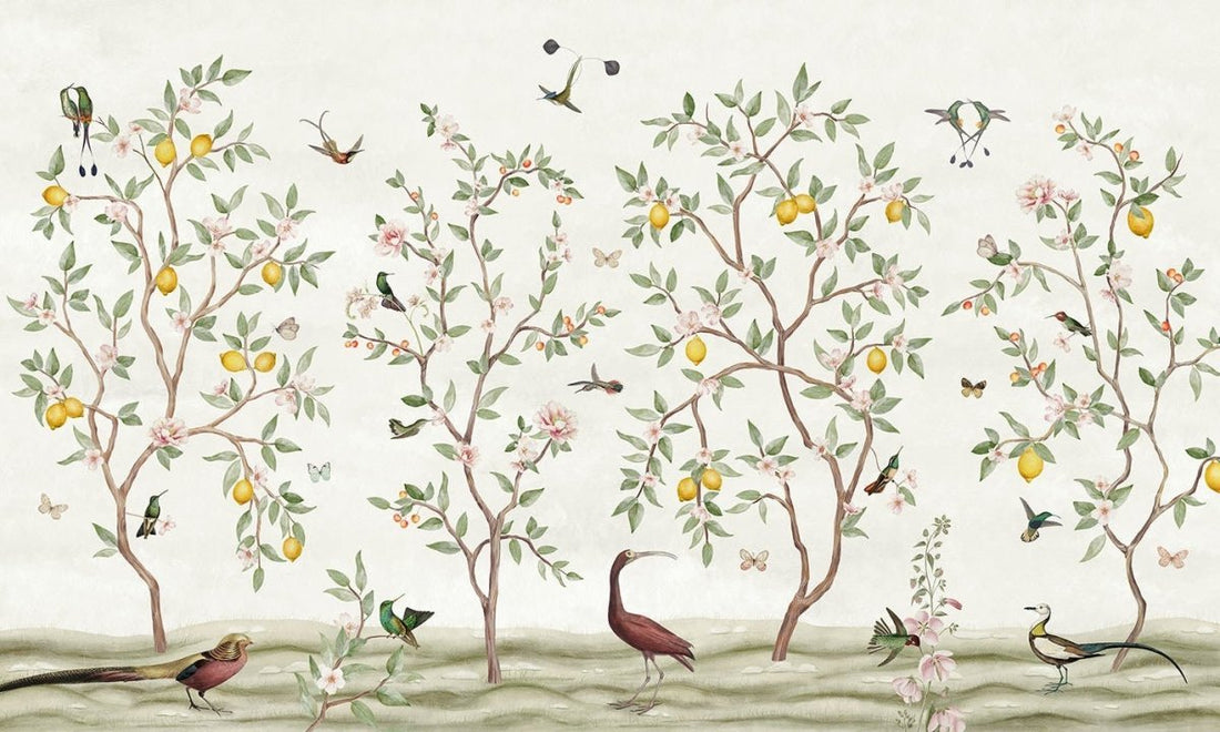 Wallpaper - Lemon Tree Chinoiserie - White (Pre - Orders) - LPM Home