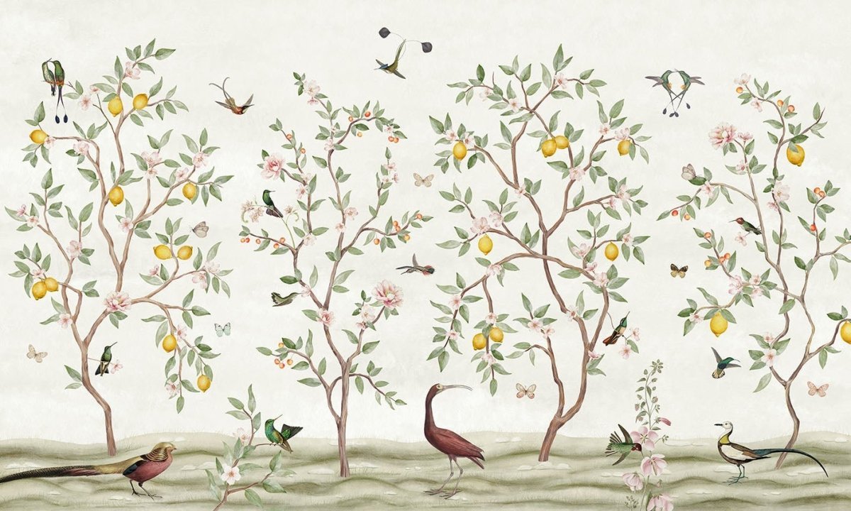 Wallpaper - Lemon Tree Chinoiserie - White (Pre - Orders) - LPM Home