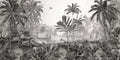 Wallpaper - Leopard Landscape - Black and White (Pre - Orders) - LPM Home