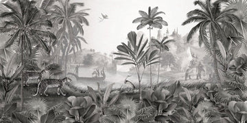 Wallpaper - Leopard Landscape - Black and White (Pre - Orders) - LPM Home