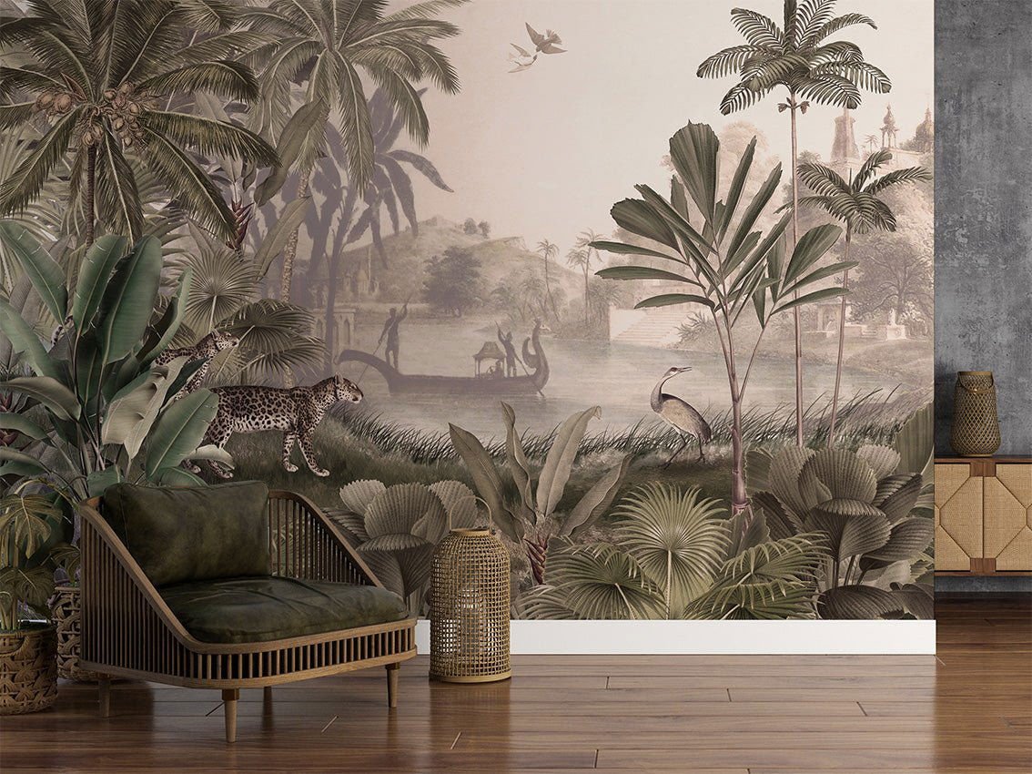 Wallpaper - Leopard Landscape - Sepia (Pre - Orders) - LPM Home