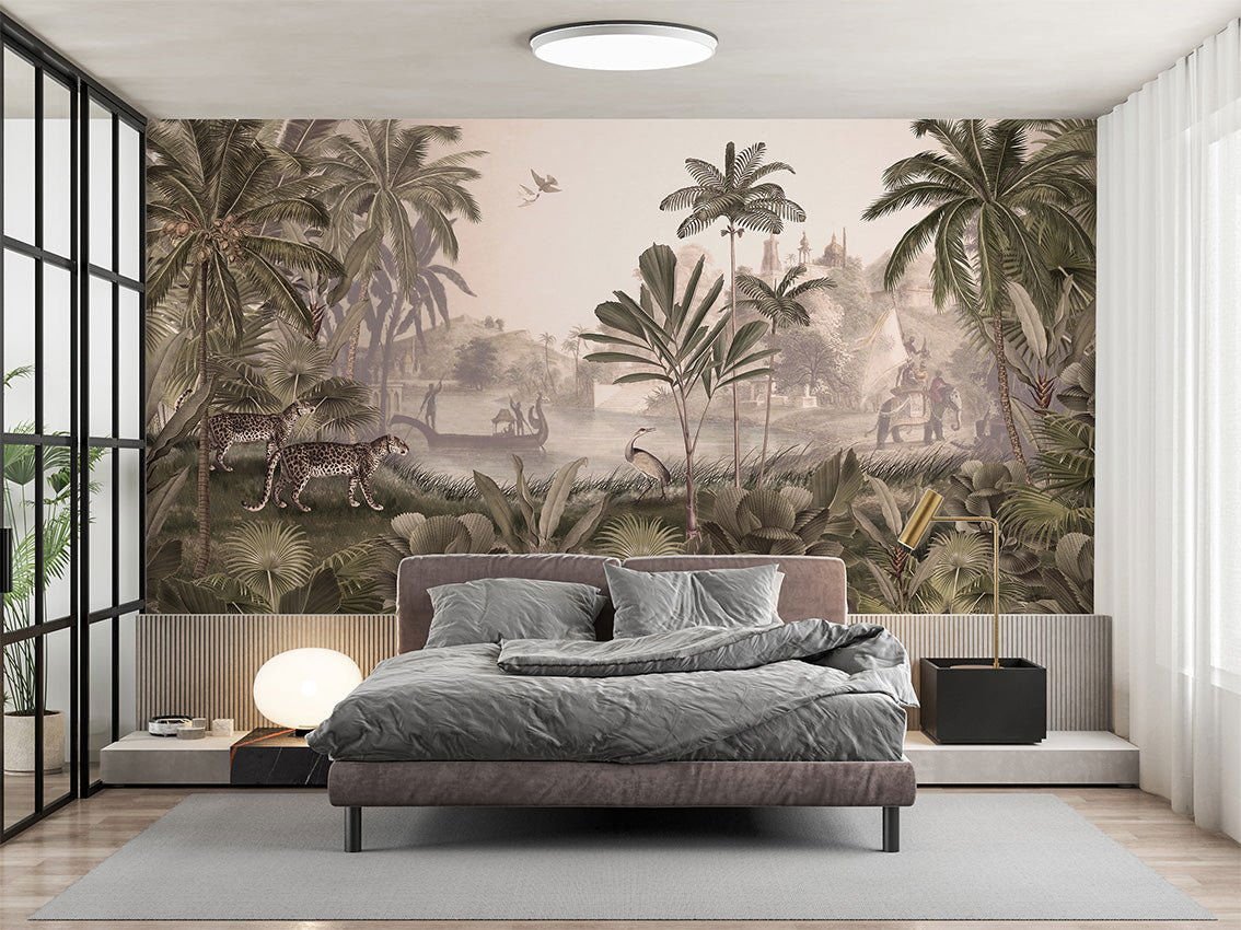 Wallpaper - Leopard Landscape - Sepia (Pre - Orders) - LPM Home