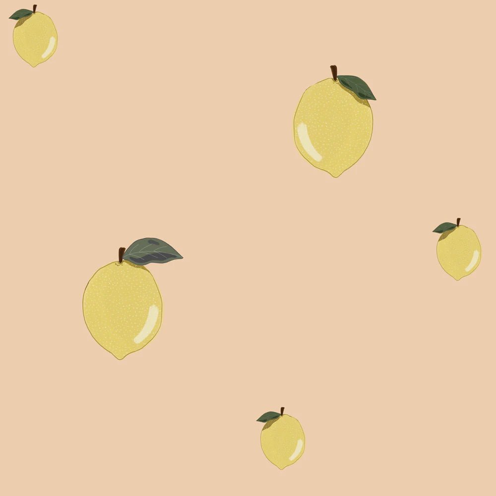 Wallpaper - Little Lemons Salmon - Le Petit Marché Home Furniture