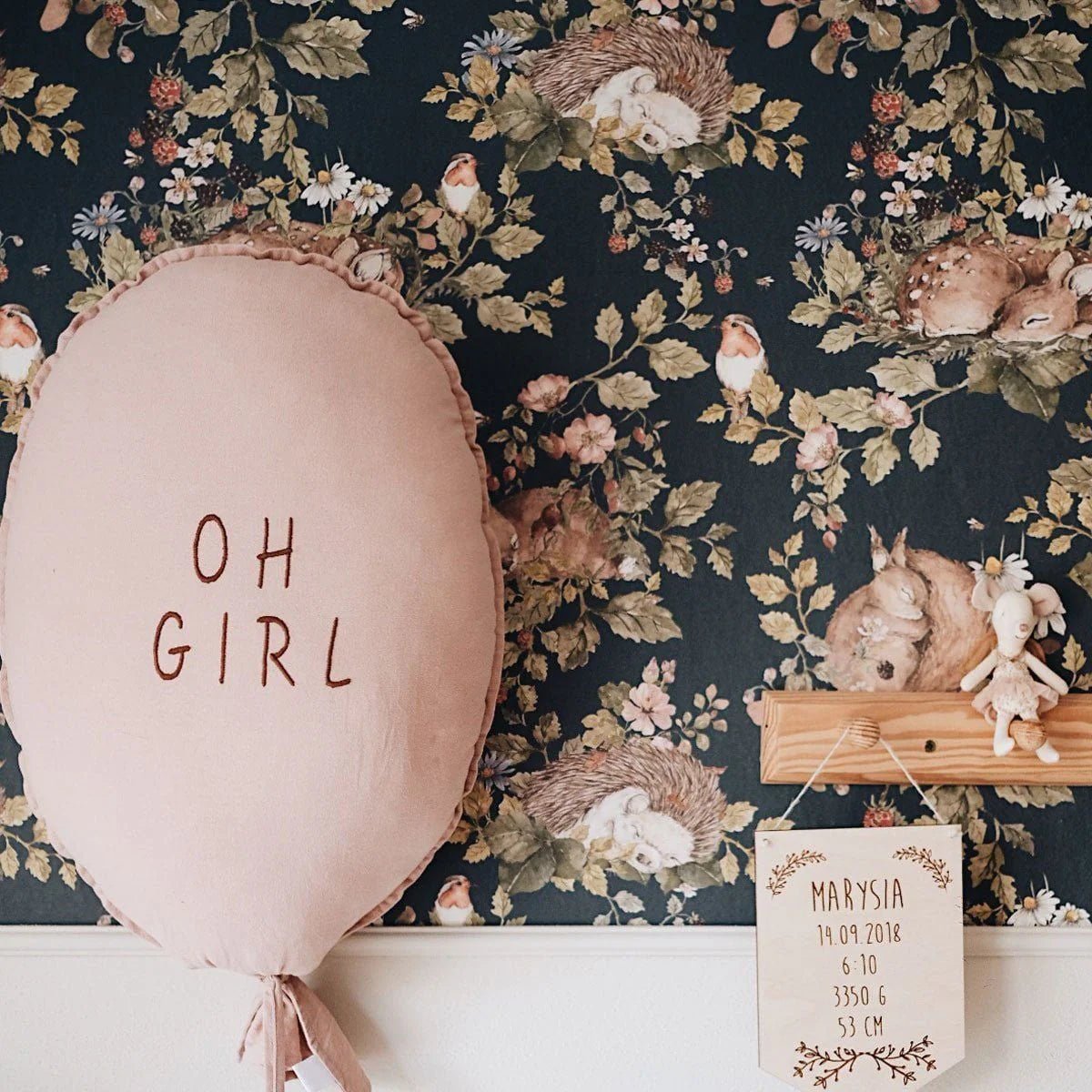 Wallpaper - Little Sleepy Animals Dark - Le Petit Marché Home Furniture