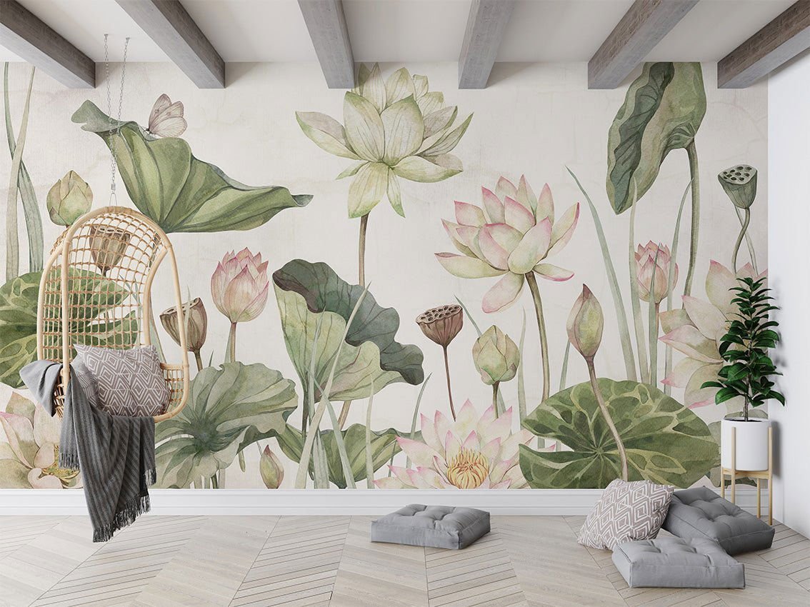 Wallpaper - Lovely Water Lillies (Pre - Orders) - LPM Home