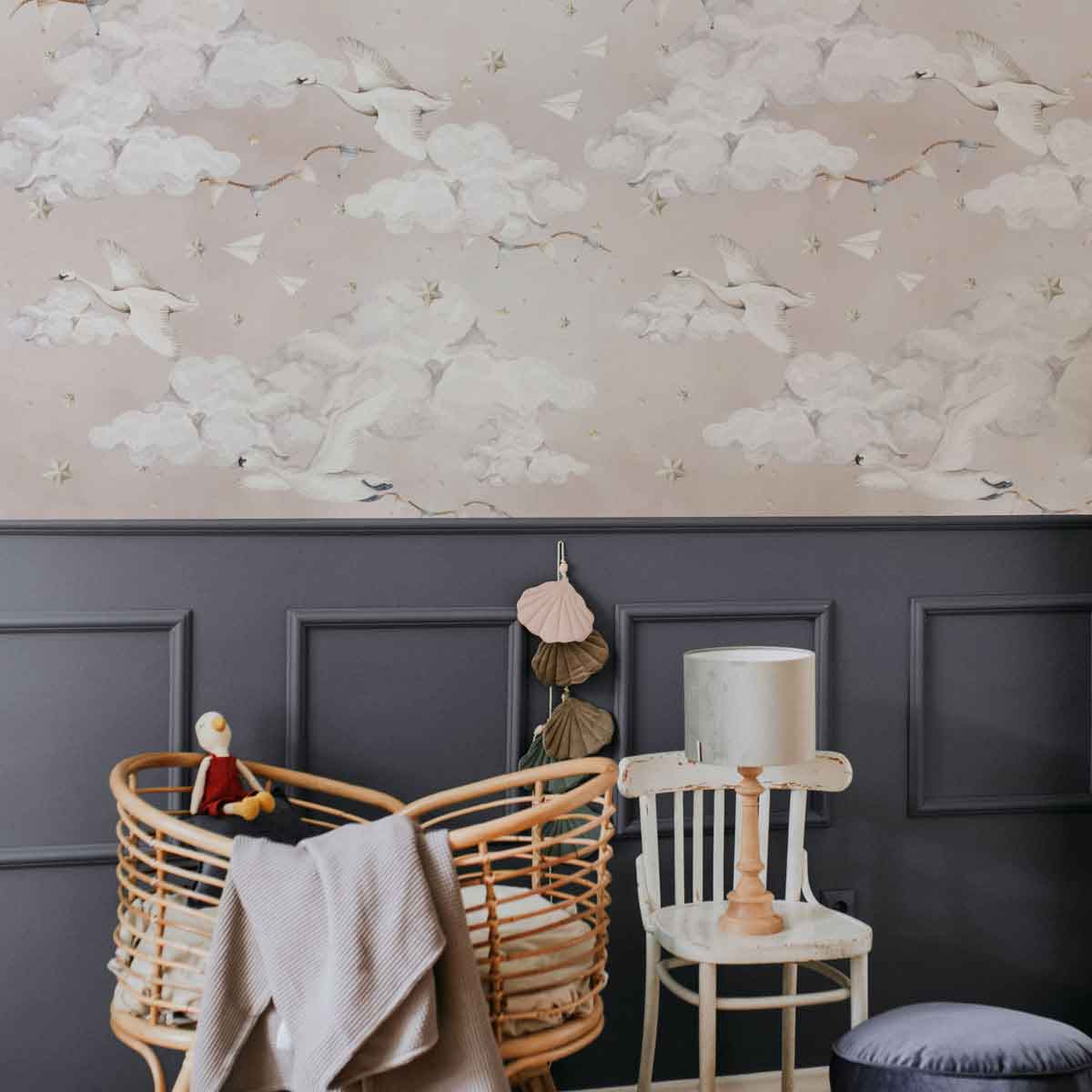 Wallpaper - Magic Swans Pink - Le Petit Marché Home Furniture