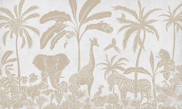 Wallpaper - Monochrome Jungle White Vintage (Pre-Order) - LPM Home