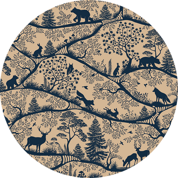 Wallpaper - Nordic Nature Beige Blue - Circle (Pre - Order) - LPM Home