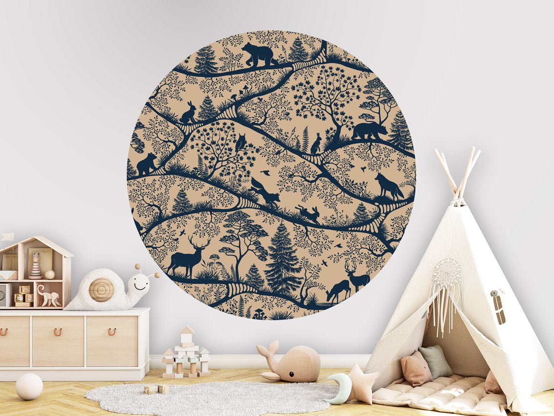 Wallpaper - Nordic Nature Beige Blue - Circle (Pre - Order) - LPM Home