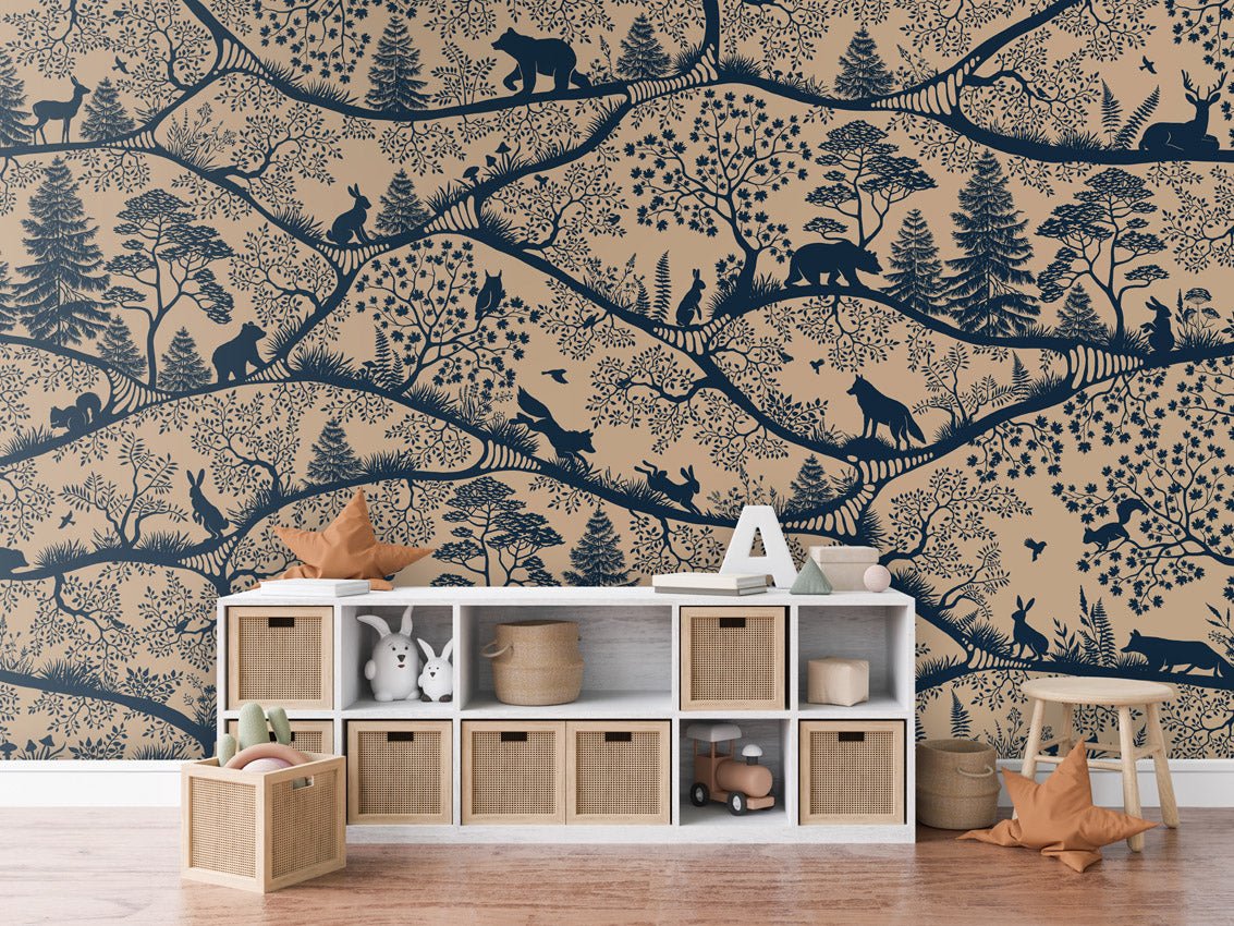 Wallpaper - Nordic Nature Beige Blue (Pre - Order) - LPM Home