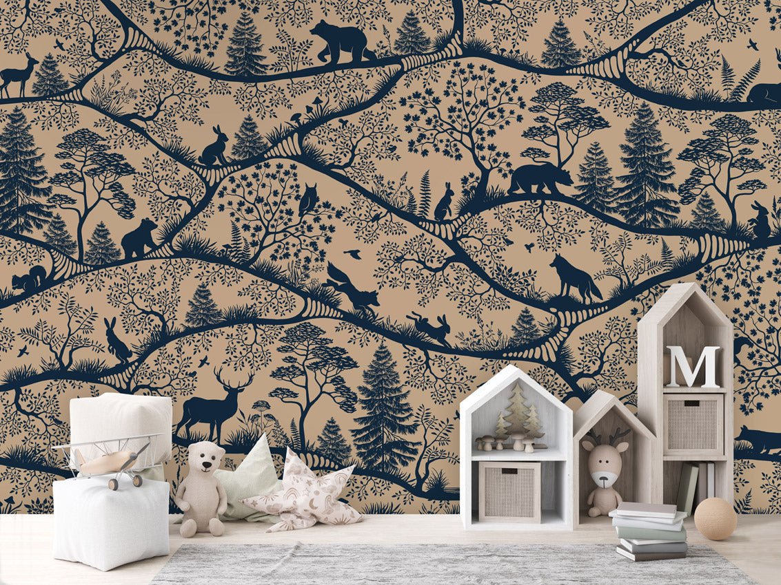 Wallpaper - Nordic Nature Beige Blue (Pre - Order) - LPM Home