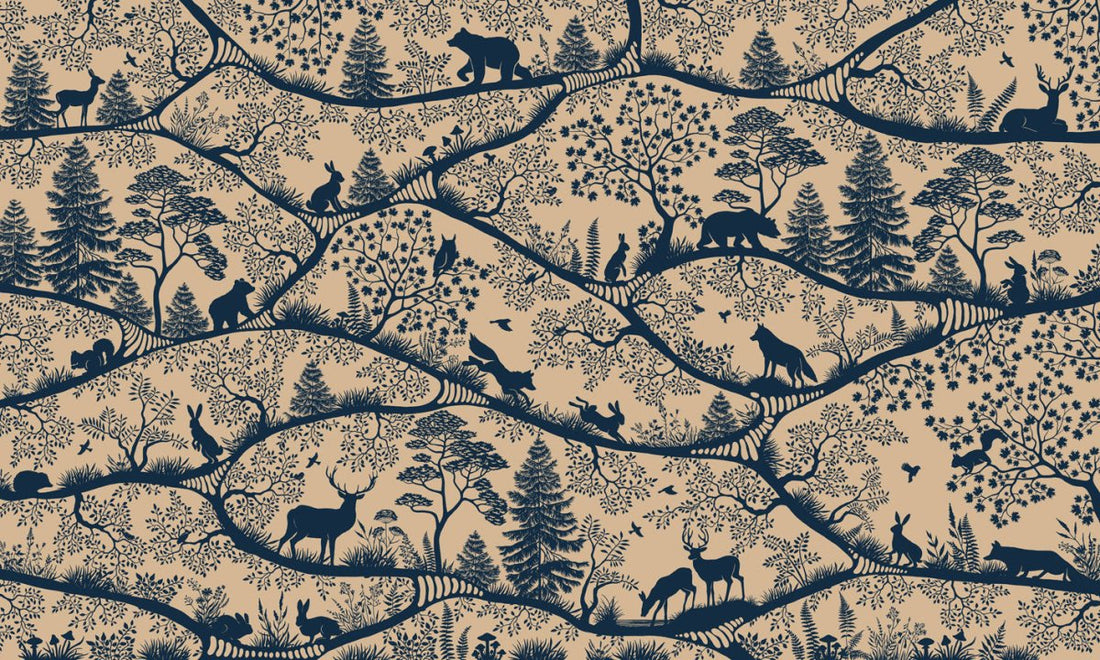 Wallpaper - Nordic Nature Beige Blue (Pre - Order) - LPM Home