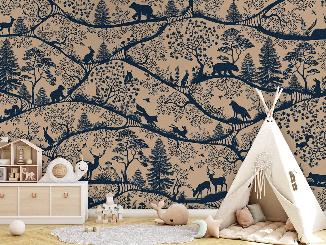Wallpaper - Nordic Nature Beige Blue (Pre - Order) - LPM Home