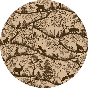 Wallpaper - Nordic Nature Beige Brown - Circle (Pre - Order) - LPM Home
