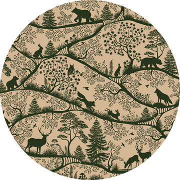 Wallpaper - Nordic Nature Beige Green - Circle (Pre - Order) - LPM Home