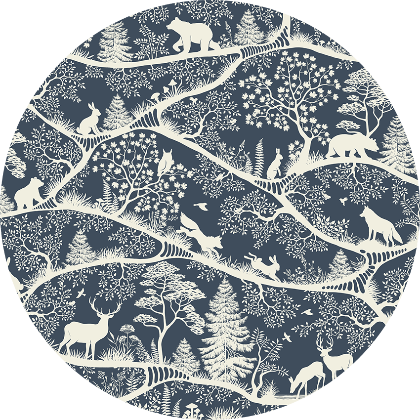 Wallpaper - Nordic Nature Blue White - Circle (Pre - Order) - LPM Home
