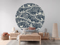 Wallpaper - Nordic Nature Blue White - Circle (Pre - Order) - LPM Home