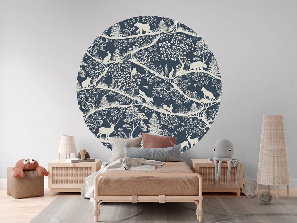 Wallpaper - Nordic Nature Blue White - Circle (Pre - Order) - LPM Home
