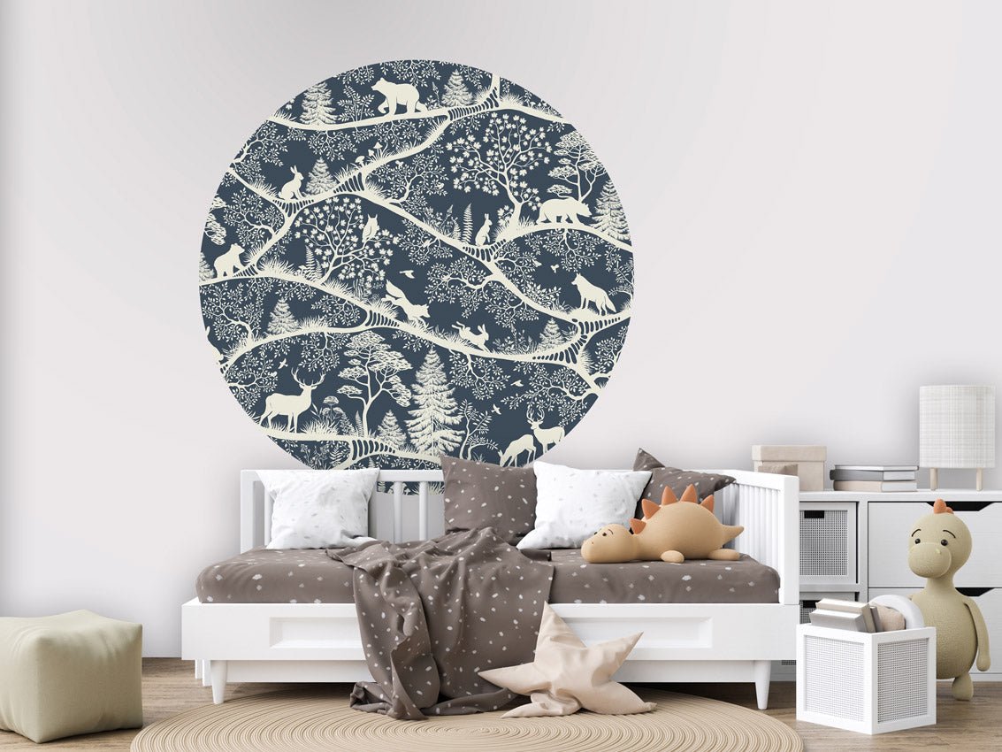 Wallpaper - Nordic Nature Blue White - Circle (Pre - Order) - LPM Home