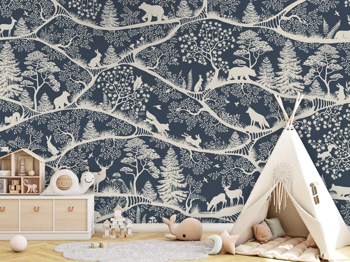 Wallpaper - Nordic Nature Blue White (Pre - Order) - LPM Home
