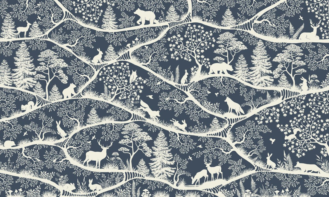 Wallpaper - Nordic Nature Blue White (Pre - Order) - LPM Home
