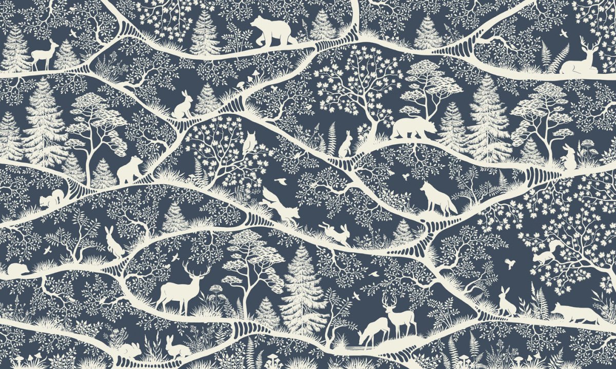 Wallpaper - Nordic Nature Blue White (Pre - Order) - LPM Home