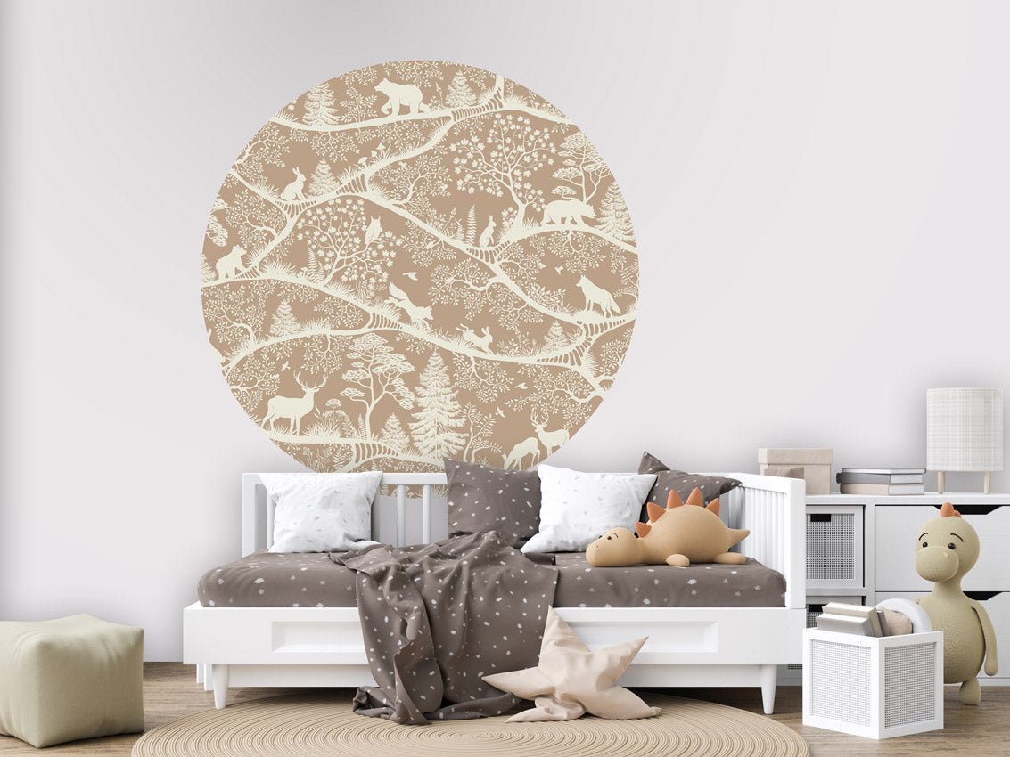Wallpaper - Nordic Nature Brown White - Circle (Pre - Order) - LPM Home