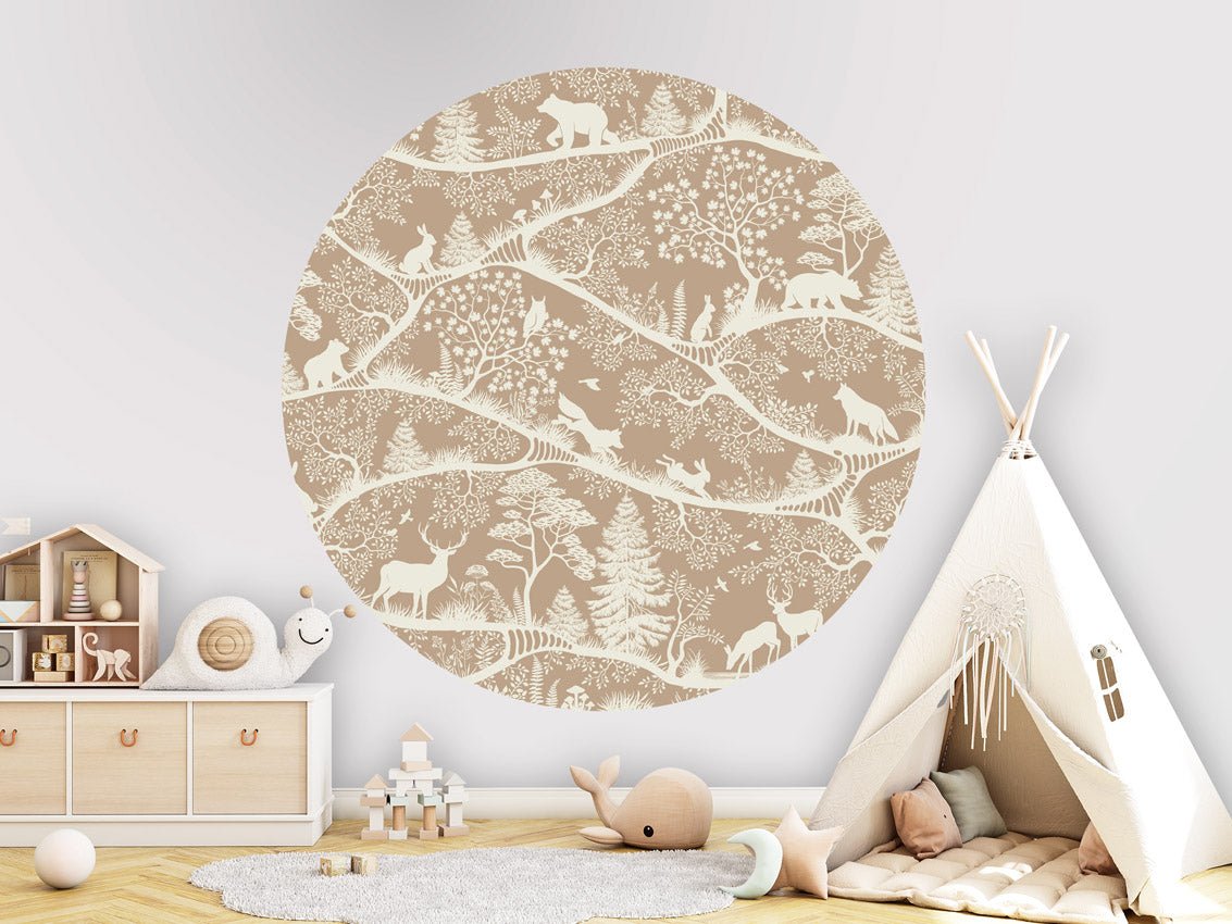 Wallpaper - Nordic Nature Brown White - Circle (Pre - Order) - LPM Home