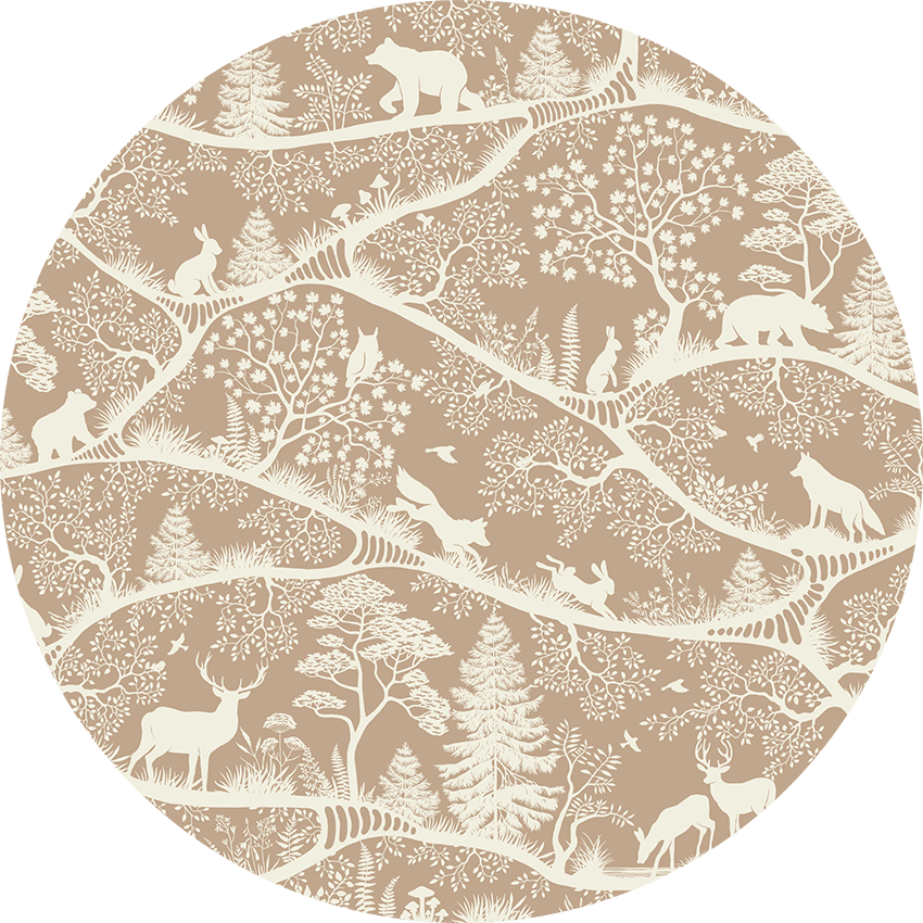 Wallpaper - Nordic Nature Brown White - Circle (Pre - Order) - LPM Home