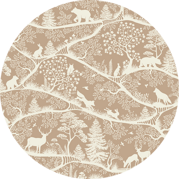 Wallpaper - Nordic Nature Brown White - Circle (Pre - Order) - LPM Home