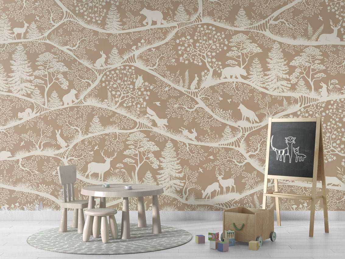 Wallpaper - Nordic Nature Brown White (Pre - Order) - LPM Home