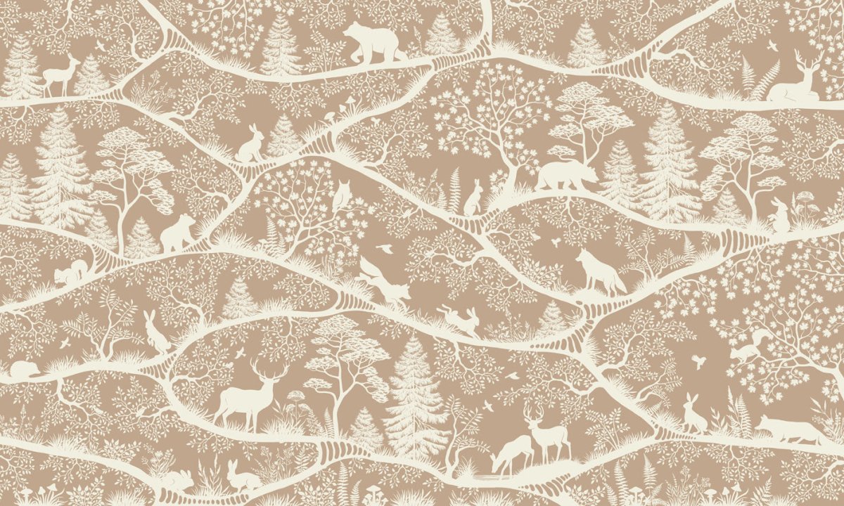 Wallpaper - Nordic Nature Brown White (Pre - Order) - LPM Home